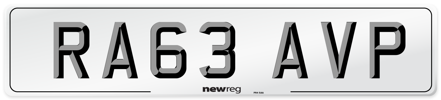 RA63 AVP Number Plate from New Reg